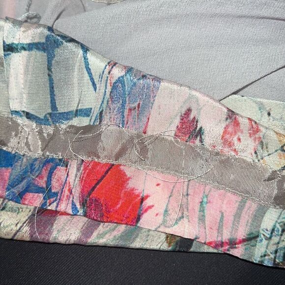 Anthropologie | Anthro Leifdottir Silk Bell Sleeve Square Neck Abstract Dress 0 - Picture 10 of 10